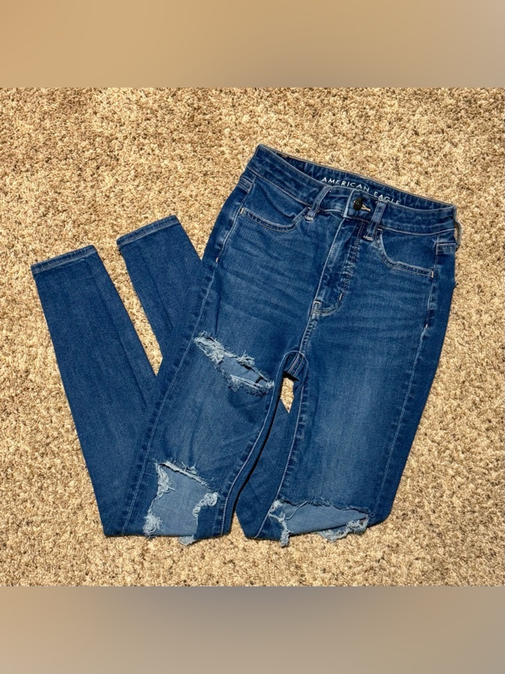 American Eagle | Dream Stretch Ripped Super High-Rise Jegging | Size 00